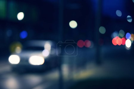 Foto de Fondo abstracto con luces de ciudad desenfocadas bokeh - Imagen libre de derechos