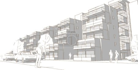 Téléchargez les photos : City abstract architecture modulaire rendu 3D - en image libre de droit