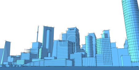 Photo for Abstract urban landscape city 3d illustration - Royalty Free Image