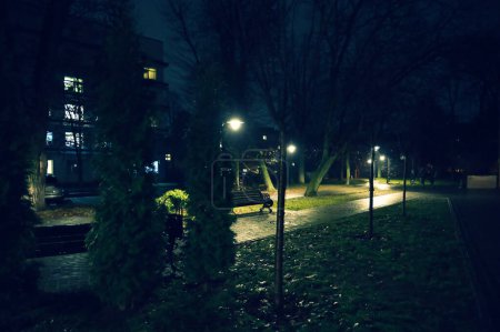 Téléchargez les photos : Soirée ville lumières fond nuit - en image libre de droit
