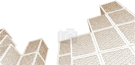 Photo for Abstract urban landscape city 3d illustration - Royalty Free Image