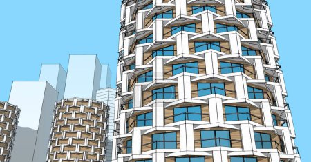 Photo for Modern city architecture, 3d illustration - Royalty Free Image