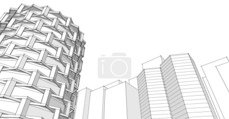 modern city architecture, 3d illustration