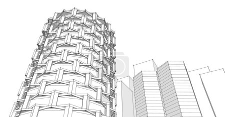 Photo for Modern city architecture, 3d illustration - Royalty Free Image