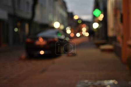 Photo for Blurred background of city lights at evening - Royalty Free Image