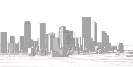 Téléchargez les photos : Ville moderne panorama 3d illustration - en image libre de droit