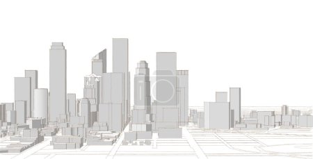 Foto de Panorama de la ciudad moderna 3d ilustración - Imagen libre de derechos