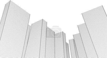 abstrakte städtische Landschaft Stadt 3D-Illustration