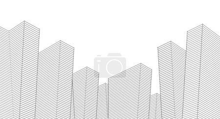 abstract urban landscape city 3d illustration