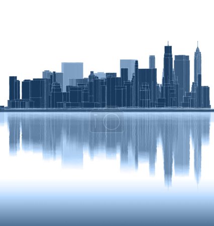 abstraktes Stadtbild Stadt 3D-Illustration