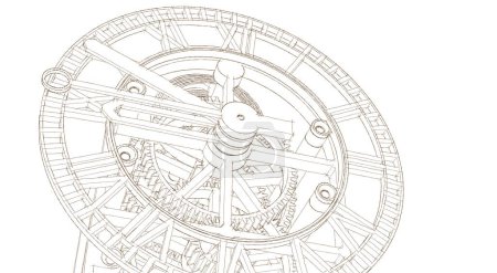 clock graphic symbol, 3d illustration