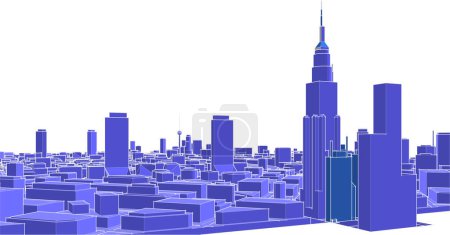 Illustration for Modern city panorama 3d vector illustration - Royalty Free Image