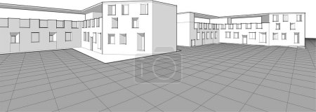 Illustration for Abstract modular architecture 3d vector illustration - Royalty Free Image