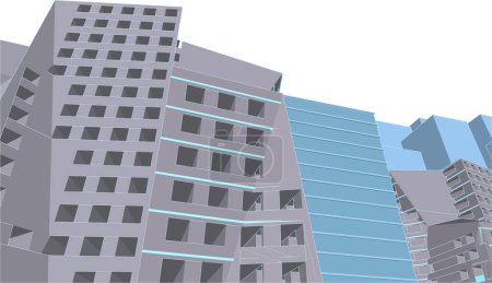 Photo for Abstract architecture 3d vector illustration sketch - Royalty Free Image