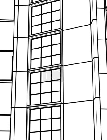 Illustration for Part of modern modular building, vector illustration - Royalty Free Image