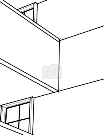 Téléchargez les illustrations : Part of modern modular building, vector illustration - en licence libre de droit