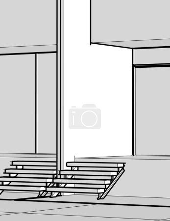 Téléchargez les illustrations : Part of modern modular building, vector illustration - en licence libre de droit