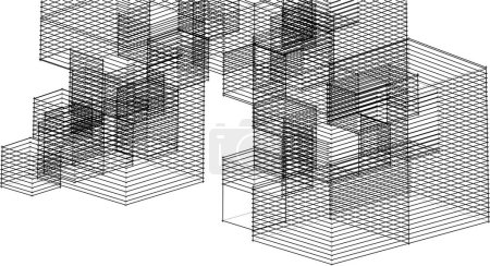 Ilustración de Arquitectura modular abstracta 3d ilustración - Imagen libre de derechos