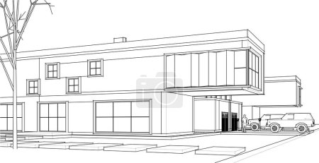 Illustration for Modern residential architecture 3d illustration - Royalty Free Image