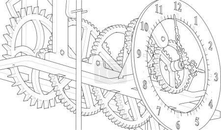 Illustration for Mechanical mechanism. gears, mechanism on a white background - Royalty Free Image