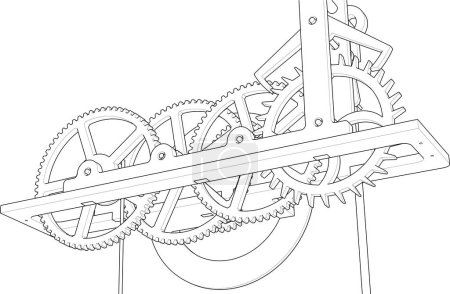 Illustration for Mechanical mechanism. gears, mechanism on a white background - Royalty Free Image