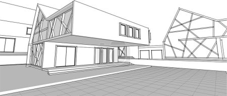 Illustration for Modern residential architecture 3d rendering - Royalty Free Image