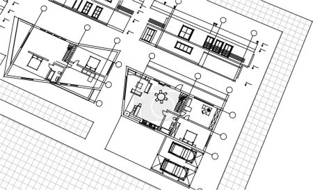 Téléchargez les illustrations : Plan de maison. L'architecture. Illustration 3d - en licence libre de droit