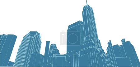 Illustration for Modern city architecture. 3d illustration - Royalty Free Image