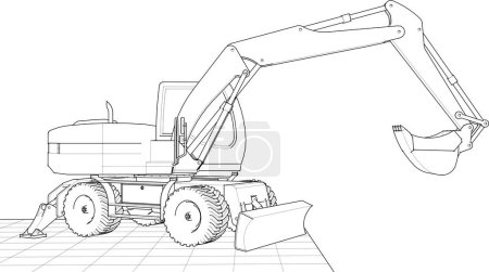 Ilustración de Excavadora máquina tecnología 3d ilustración - Imagen libre de derechos
