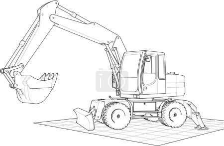 Illustration for Excavator machine technology 3d illustration - Royalty Free Image