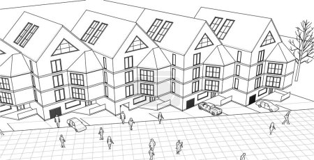 Ilustración de Concepto de arquitectura casa 3d ilustración - Imagen libre de derechos