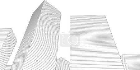 Téléchargez les illustrations : Architecture abstraite ville rendu 3d - en licence libre de droit