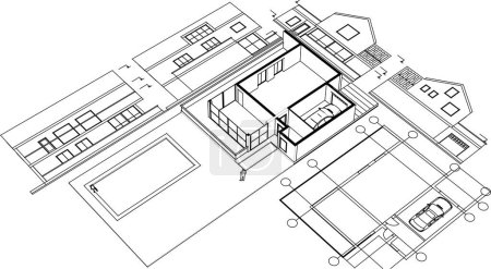 Ilustración de Concepto de arquitectura, casa ilustración fondo - Imagen libre de derechos