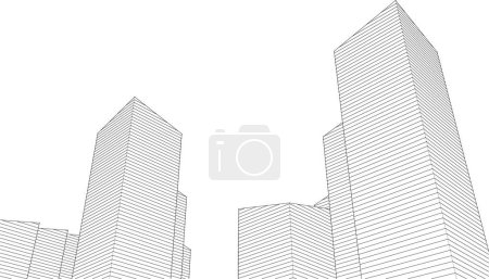 Téléchargez les illustrations : Architecture abstraite ville rendu 3d - en licence libre de droit