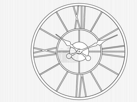 Téléchargez les illustrations : Horloge mécanique sur fond blanc, illustration vectorielle - en licence libre de droit