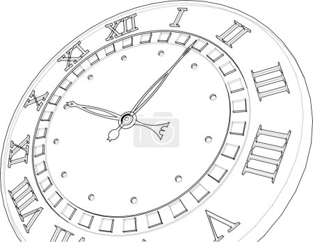 Téléchargez les illustrations : Horloge murale. horloge mécanique. illustration vectorielle - en licence libre de droit