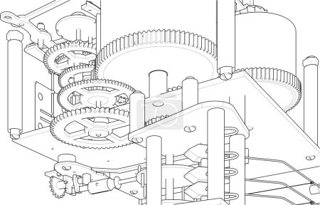 Illustration for Gear mechanism on white background, vector illustration - Royalty Free Image
