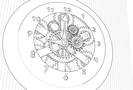 Téléchargez les illustrations : Horloge murale. horloge mécanique. illustration vectorielle - en licence libre de droit