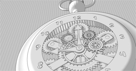 Illustration for Wall clock. mechanical clock. vector illustration - Royalty Free Image