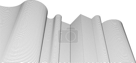 Illustration for Abstract architecture linear surface 3d rendering - Royalty Free Image