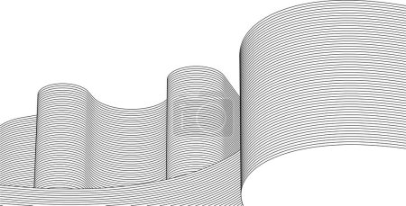 Téléchargez les illustrations : Architecture abstraite surface linéaire rendu 3d - en licence libre de droit