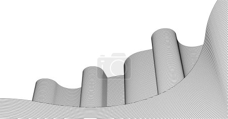 Téléchargez les illustrations : Architecture abstraite surface linéaire rendu 3d - en licence libre de droit