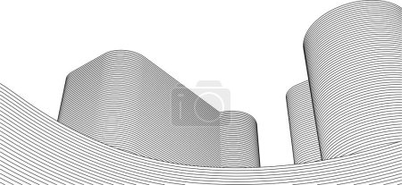 Illustration for Abstract architecture linear surface 3d rendering - Royalty Free Image