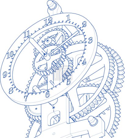 Illustration for Clock graphic symbol 3d illustration - Royalty Free Image