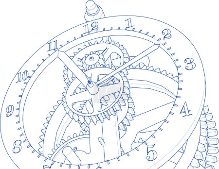 Téléchargez les illustrations : Horloge graphique symbole illustration 3d - en licence libre de droit