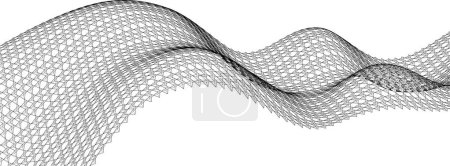 Illustration for Abstract geometry wavy surface 3d illustration - Royalty Free Image