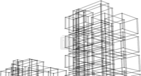 Illustration for Abstract modular architecture 3d illustration - Royalty Free Image