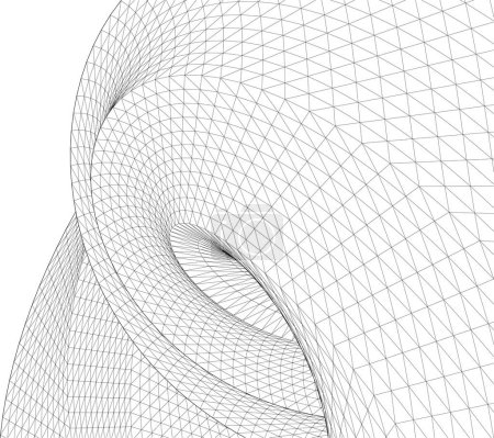 Illustration for Abstract geometry wavy surface 3d illustration - Royalty Free Image