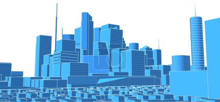Illustration for Abstract urban cityscape  3d illustration - Royalty Free Image