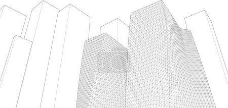 Illustration for Abstract urban cityscape with towers  3d illustration - Royalty Free Image
